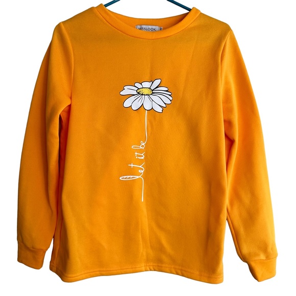 MISSLOOK Bright Yellow Sweater flower detail -Small - Picture 6 of 6